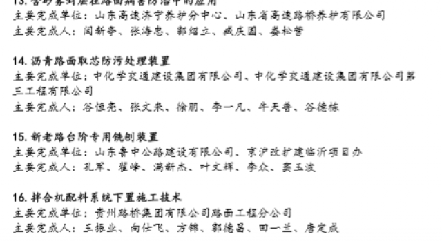 熱烈祝賀公司7項技術分別榮獲全國公路“微創(chuàng)新”大賽金、銀、銅獎